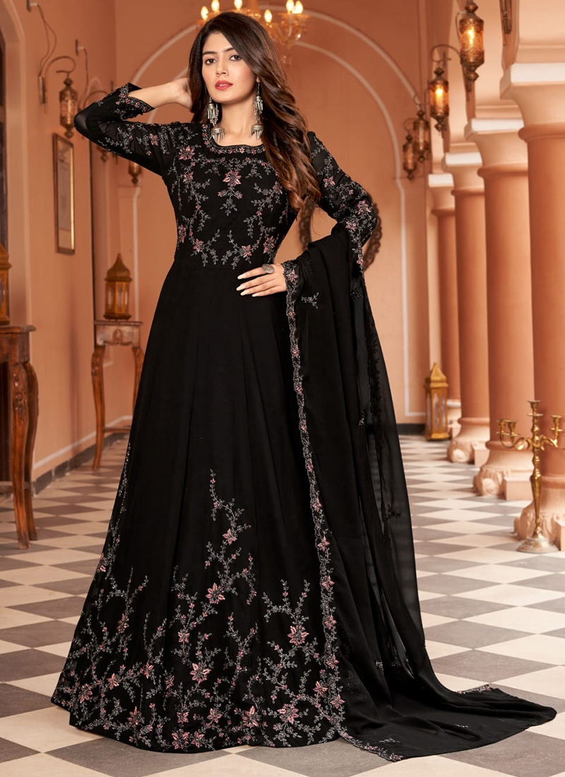 Black Colour Gown for Females